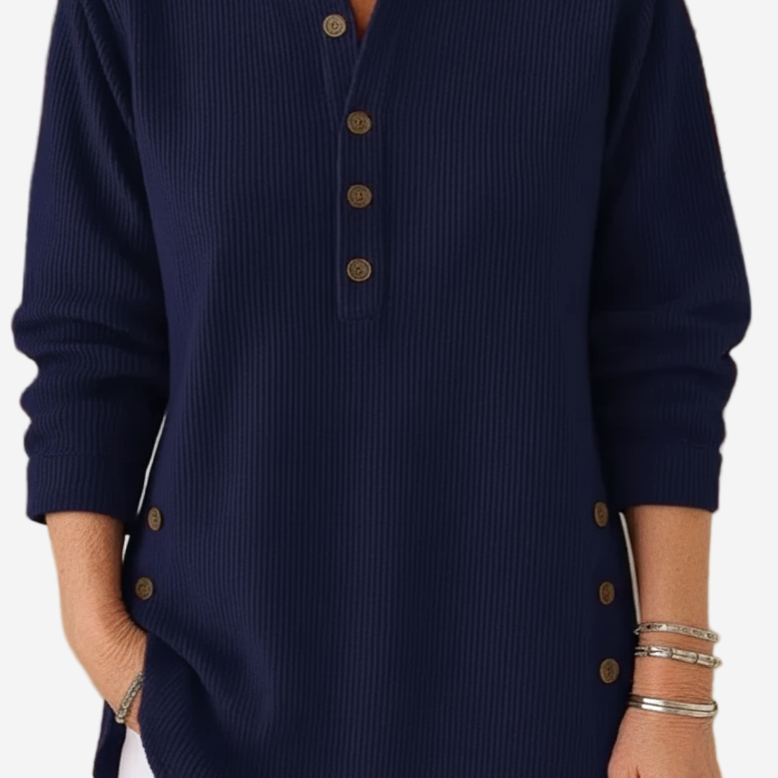 Madeleine – Long Sleeve Solid Knit Sweater