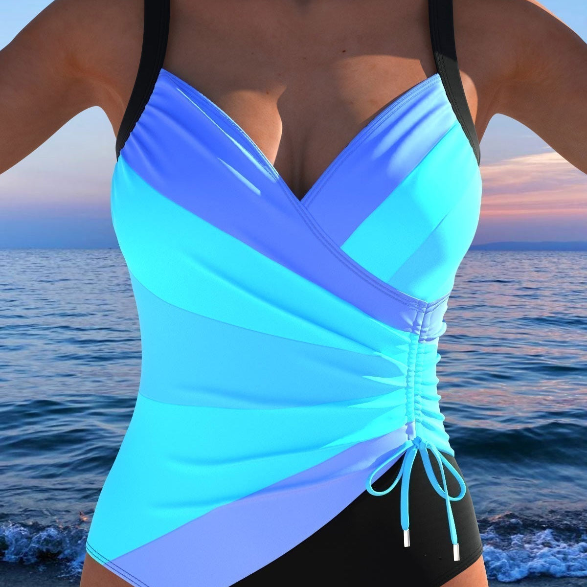 Katherine - Elegant swimsuit with colourful print