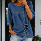 Alice - Long Vintage Denim Blouse
