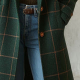 Alexandra plaid tweed coat with lapel collar