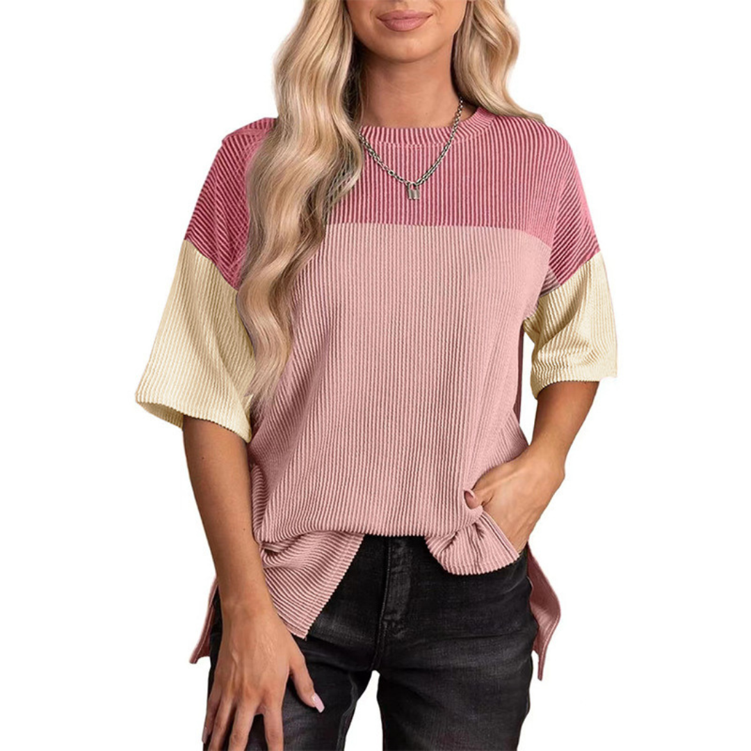 ADRIENNE - Casual Loose Fit Striped Summer Top