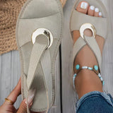 Sarah - Flat Sandals With Metal Buckle