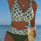 Béatrice - Two-Piece Bikini with Cut-Out Bra and Diamond Pattern