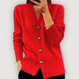 HAILEY – HEART BUTTON CARDIGAN