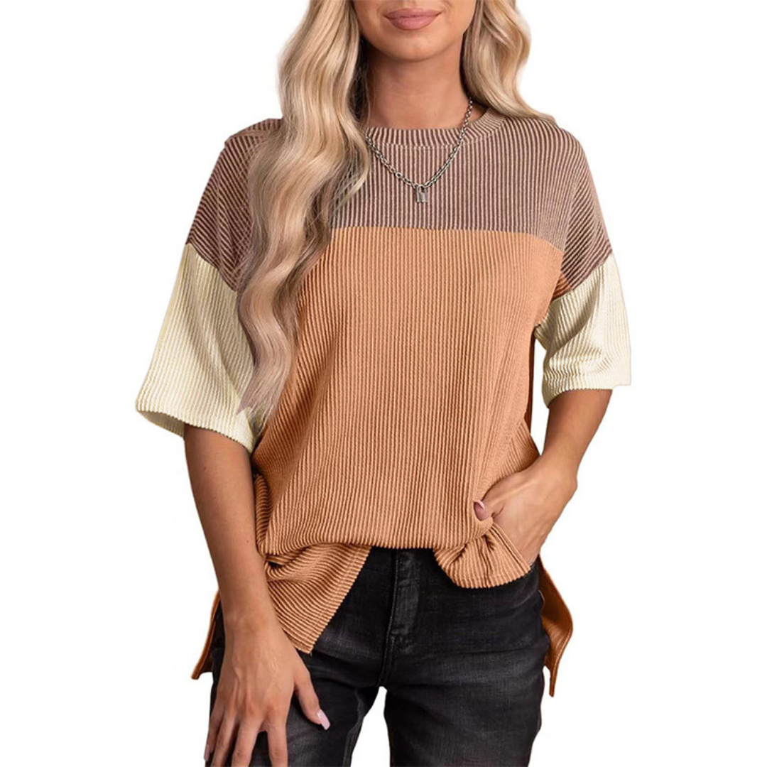 ADRIENNE - Casual Loose Fit Striped Summer Top