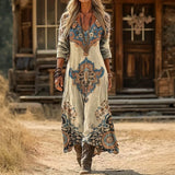 Liana - Casual Long Sleeve Dress with Vintage Inspiration
