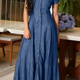 Naomi - Long Denim Dress