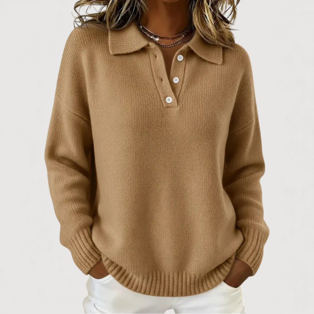 Iris - Cozy Collared Knit Sweater