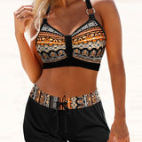 Anabelle - Geometric Print Bikini with High Elastic Waist