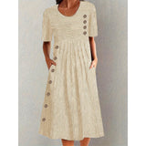 Faith - Elegant Striped Summer Midi Dress