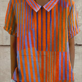 Lucy - Geometric Striped Blouse