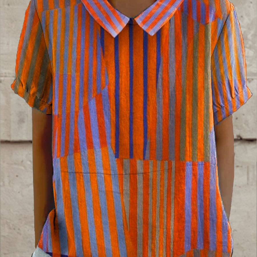 Lucy - Geometric Striped Blouse