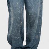 Dariya Cargo Balloon jeans with glitter and stone applications