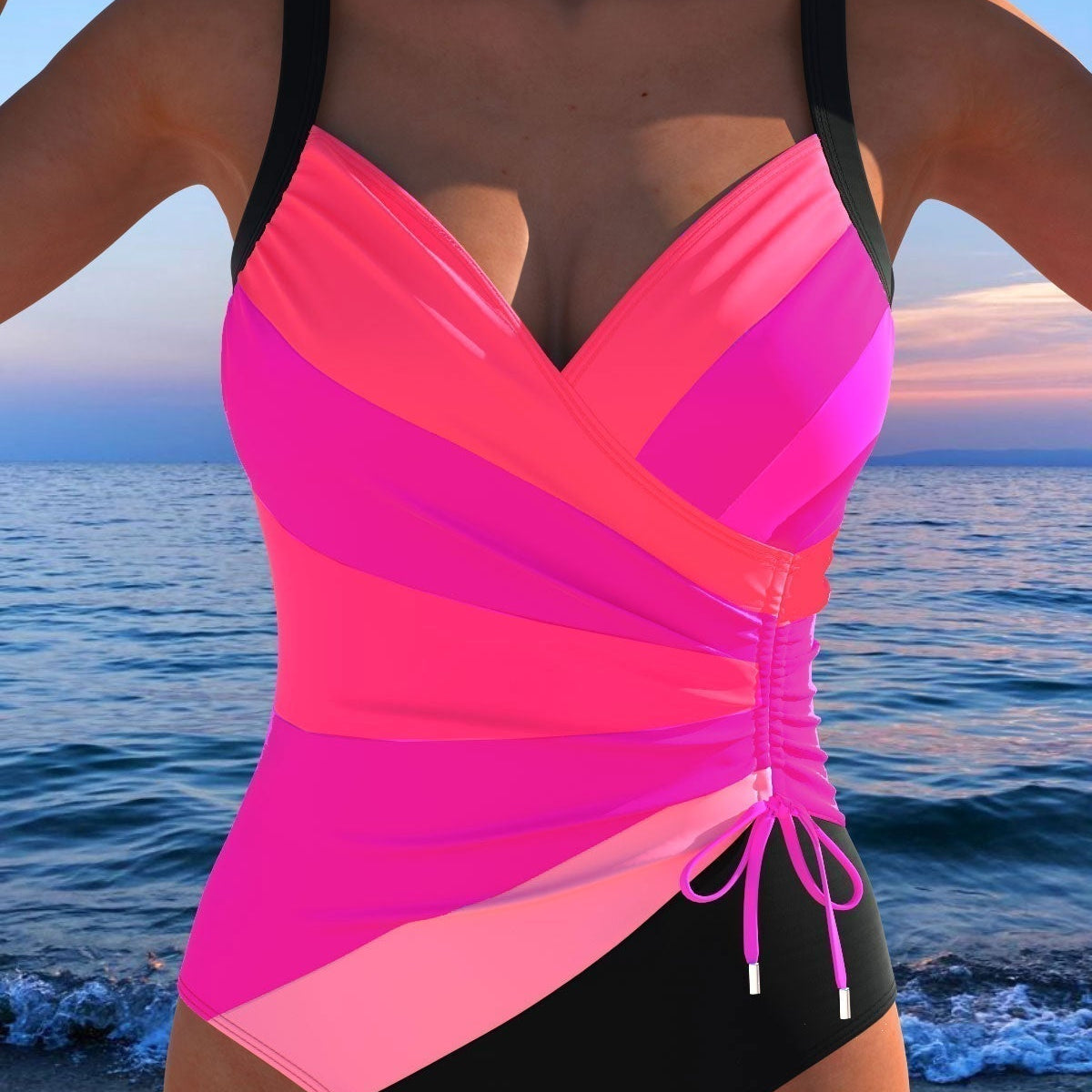Katherine - Elegant swimsuit with colourful print