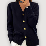 HAILEY – HEART BUTTON CARDIGAN