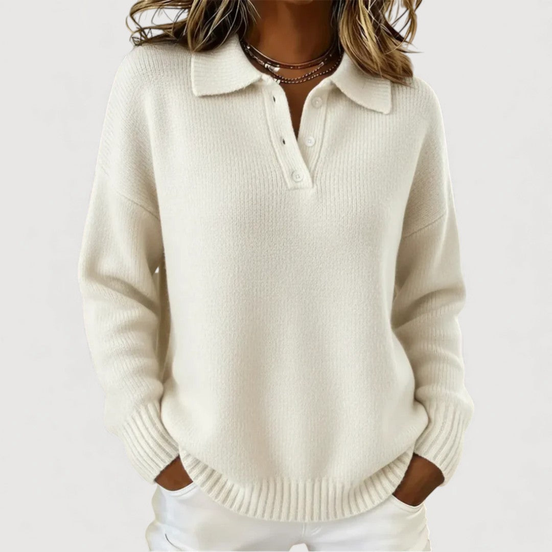 Iris - Cozy Collared Knit Sweater