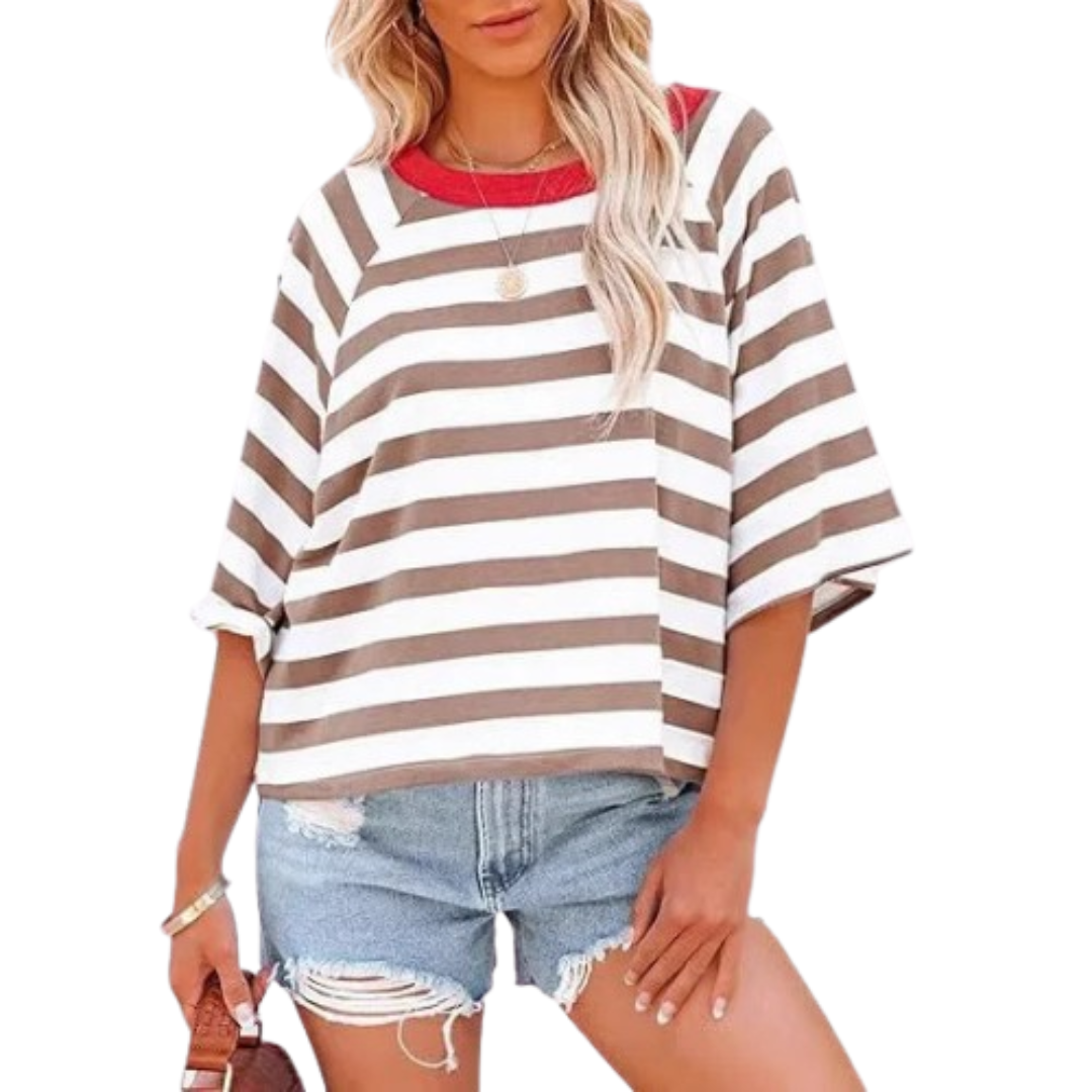 LOUISE - Trendy Loose Fit Summer Crewneck Top