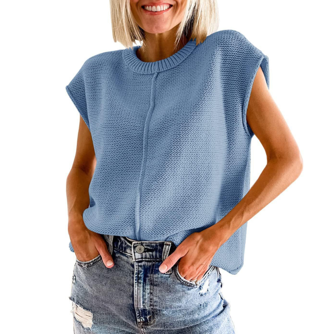 GEMMA - Casual Minimalist Crewneck Sleeveless Top