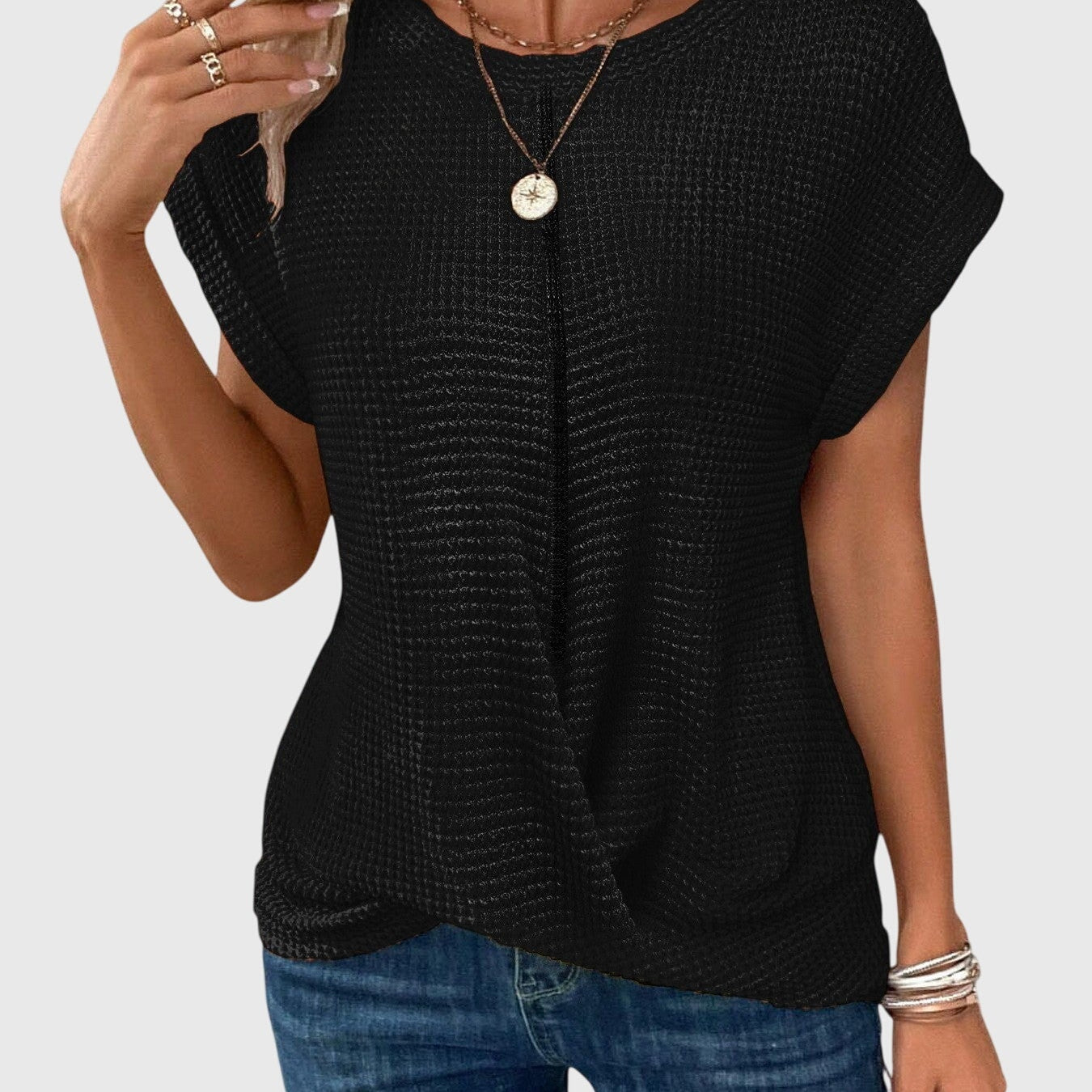 Anabelle - Elegant Blouse with Crew Neck