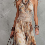 Isla - Stylish Lace Trim Maxi Dress