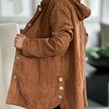 Solène - Corduroy Hooded Cardigan