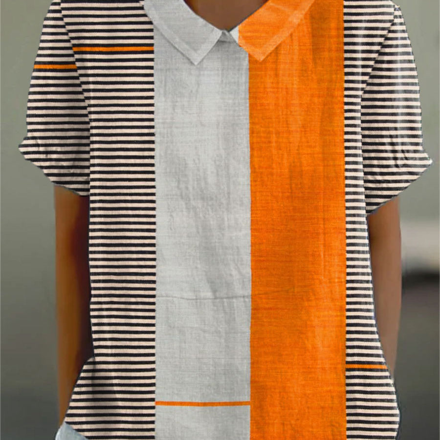 Laurie - Striped Color Block Blouse