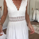Brigitte - Handcrafted Lace Dress with V-Neckline