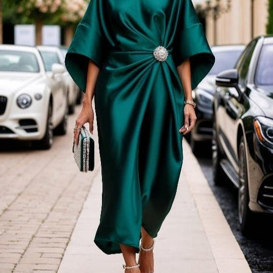 Émilie - Luxe Shimmer Satin Long Dress