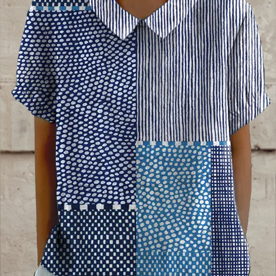 Simone - Patchwork Print Blouse