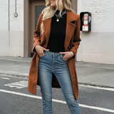 RENÉE - Casual Mid Length Button Open Front Coat