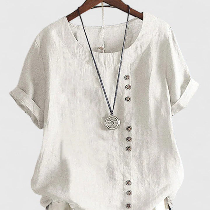 Sarah - Comfortable Short Sleeve Blouse
