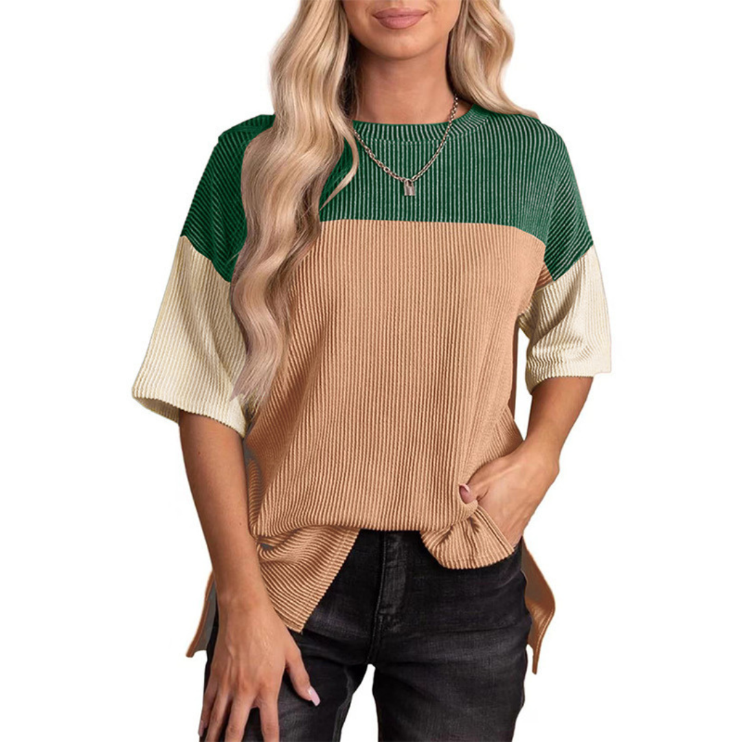 ADRIENNE - Casual Loose Fit Striped Summer Top