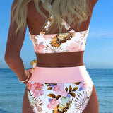 Marianne - Bikini with Contrasting Floral Print and Slit