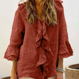 DELILAH - Women Chic Bell Sleeve Ruffle Top