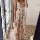 Autumn - Floral Pattern Midi Dress