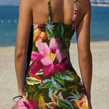 Serena - Floral Graphic Tankini with Shorts, Tummy Control Effect