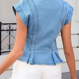 Danica - V-Neck Denim Top