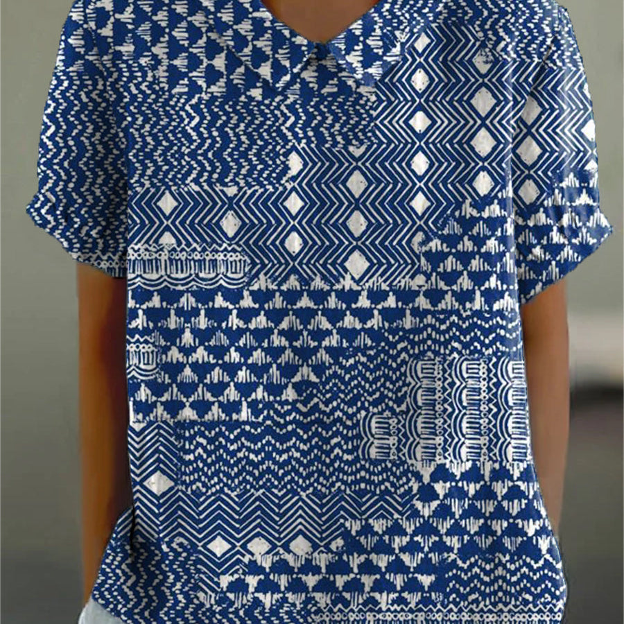 Adeline - Blouse with Tribal Print