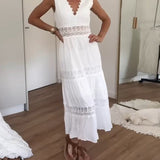 Brigitte - Handcrafted Lace Dress with V-Neckline