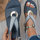 Sarah - Flat Sandals With Metal Buckle