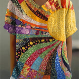 Evelyn - Sunburst Patchwork Blouse