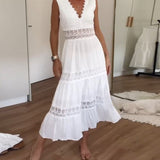 Brigitte - Handcrafted Lace Dress with V-Neckline