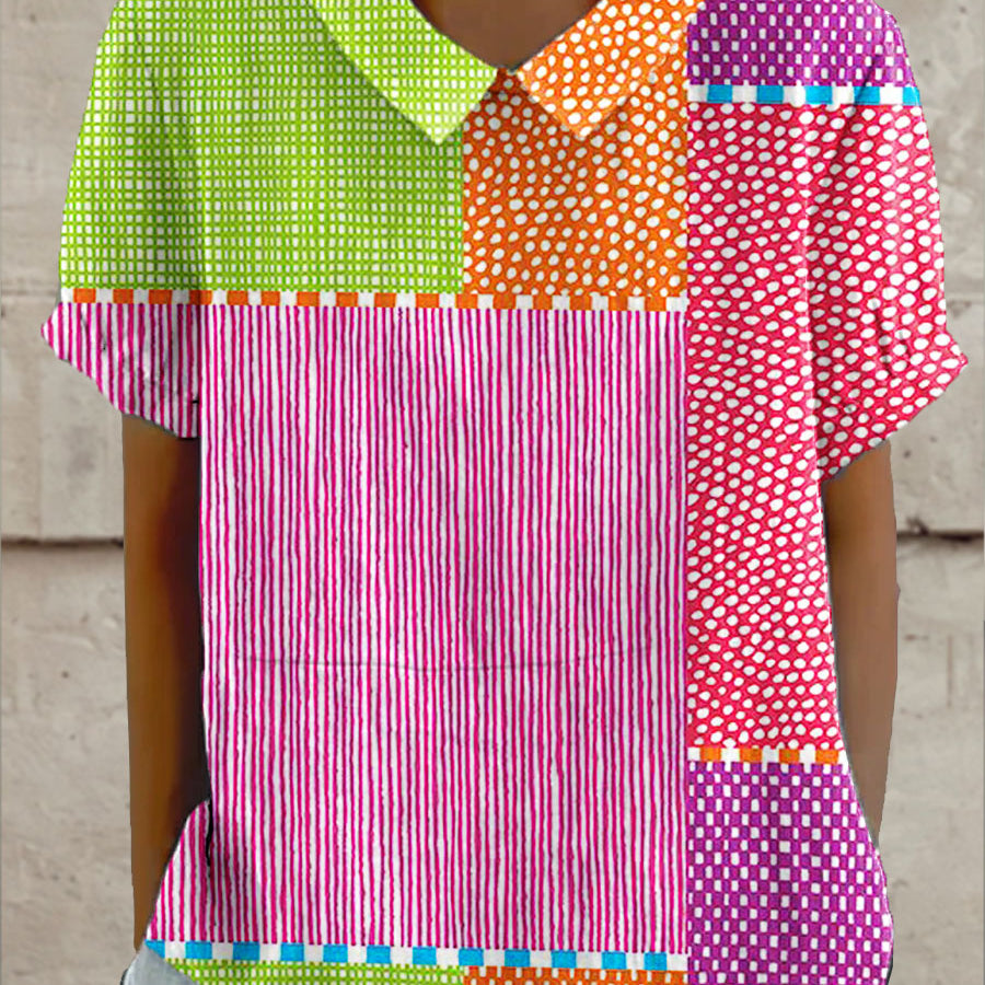Samantha - Colourful Patchwork Blouse