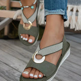 Sarah - Flat Sandals With Metal Buckle