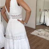 Brigitte - Handcrafted Lace Dress with V-Neckline