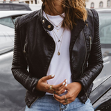 Arielle - Timeless Structured Zip-Up Vegan Leather Jacket