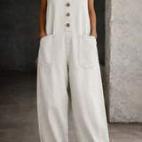 Justine - Vintage Washed Cotton Denim Overalls