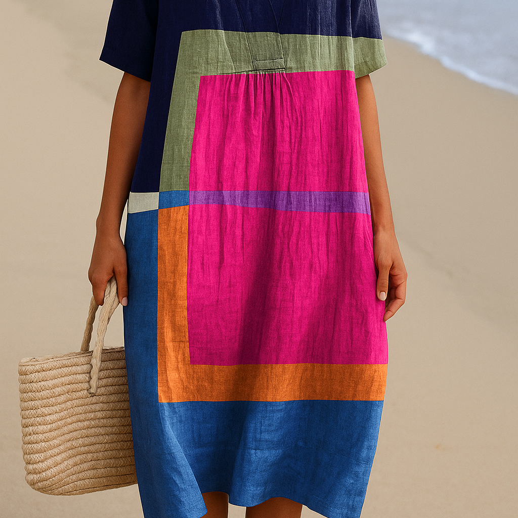 Scarlett - Vibrant Colour Block Dress