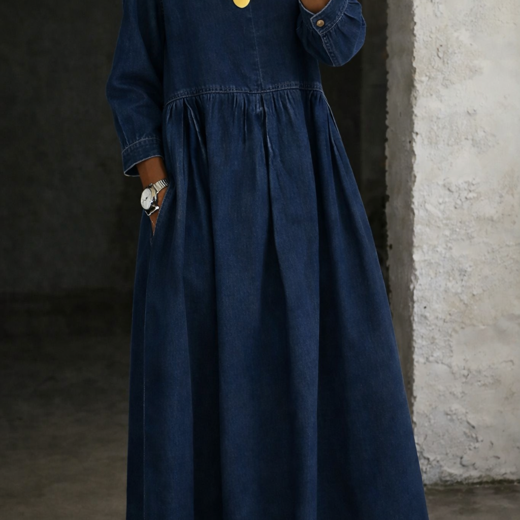 Joanna - Peter Pan Collar Denim Dress