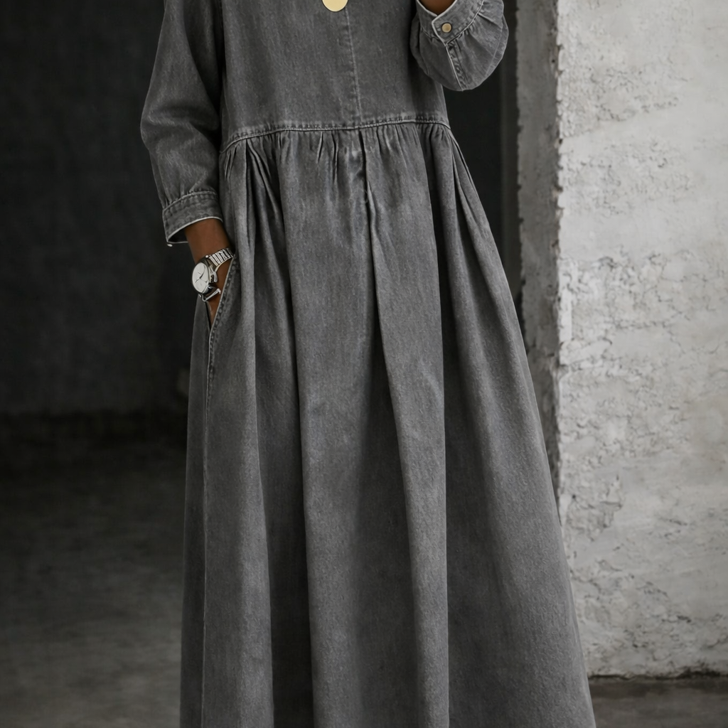 Joanna - Peter Pan Collar Denim Dress